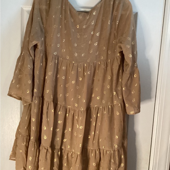 Merci Dress with gold leaf pattern - Picture 4 of 4